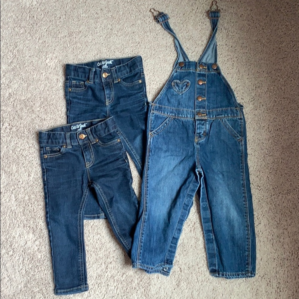 2T/24M jeans and overalls. Girls.